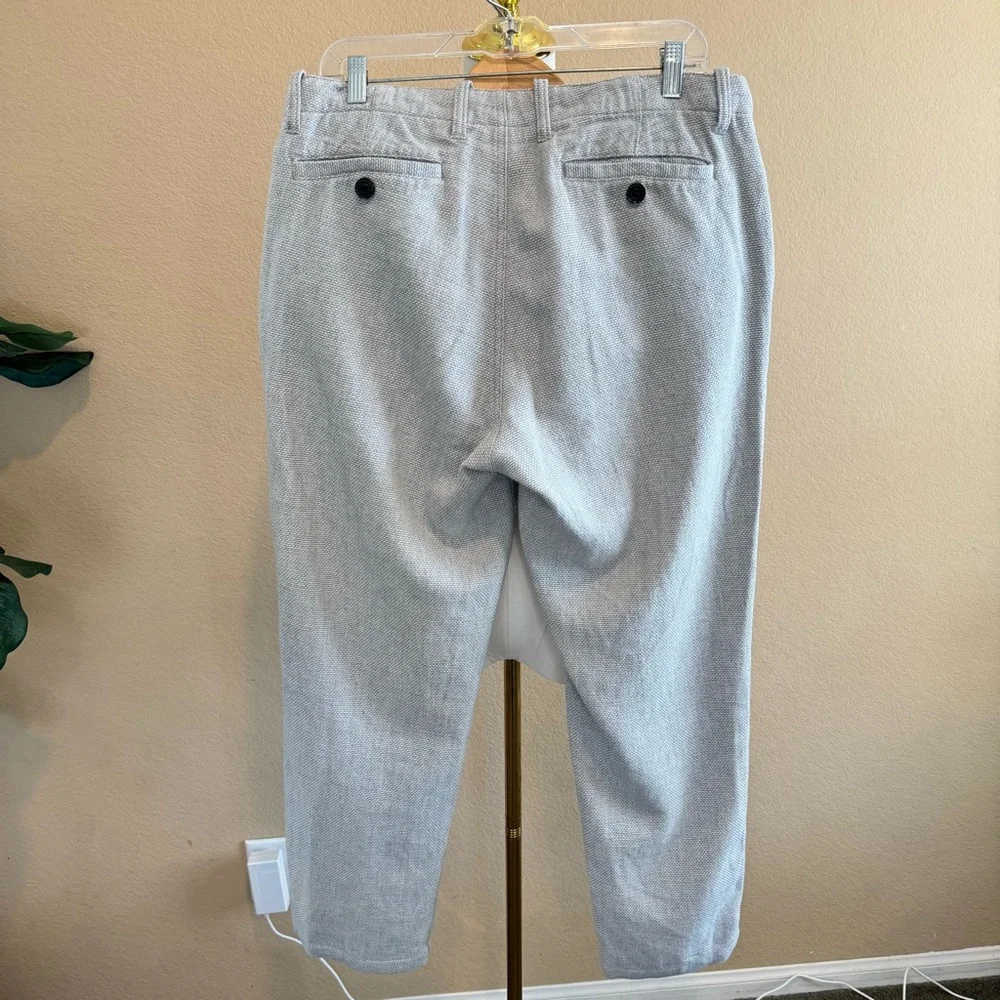 Carbon 2 Cobalt Pants Men 30x29 Gray Textured Cotton Tweed Trousers Slacks Chino